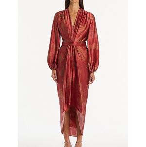 Carla Zampatti GRANDIFLORA SILK WATERFALL DRESS